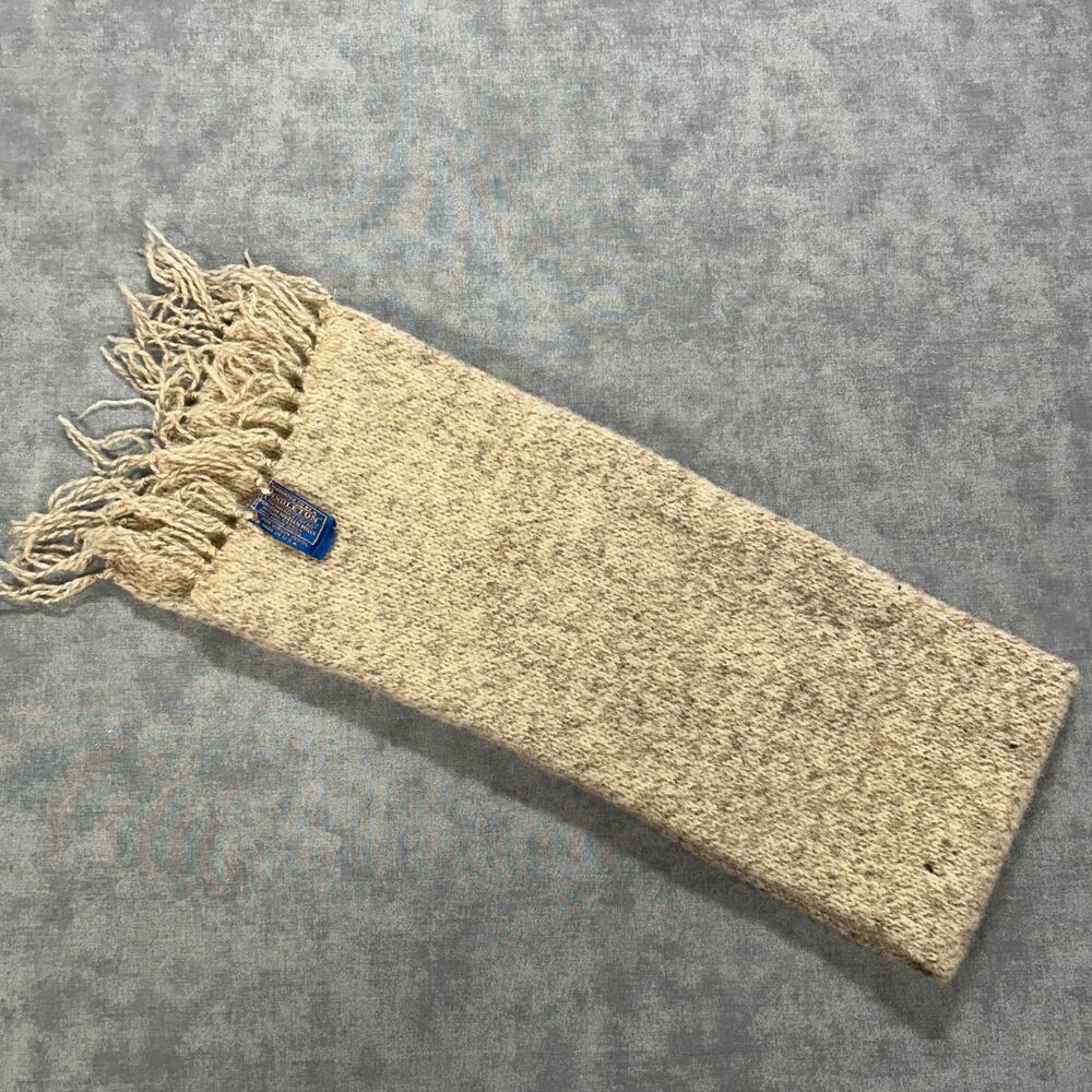 Vintage 80s Pendleton Pure Virgin Wool Scarf Beige Heather